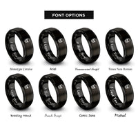 font options for inside engraving on black skull eyepatch rings