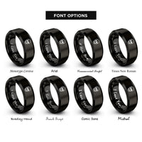 font options for inside engraving on black skull eyepatch rings