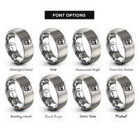font options for inside engraving on silver skull eyepatch rings