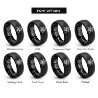 font options for inside engraving on black skull flying bats rings