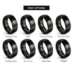 font options for inside engraving on black skull flying bats rings