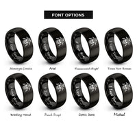 font options for inside engraving on black skull flying bats rings