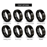 font options for inside engraving on black skull flying bats rings