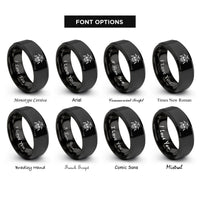 font options for inside engraving on black skull flying bats rings