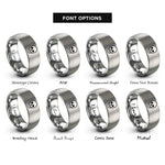 font options for inside engraving on gray skull rings