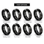 font options for inside engraving on black & silver skull grill marks rings