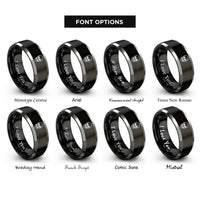 font options for inside engraving on black & silver skull grill marks rings