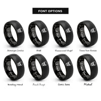 font options for inside engraving on black skull grill marks rings