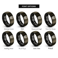 font options for inside engraving on gunmetal & black skull rings
