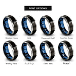 font options for inside engraving on black & blue & gray skull hat rings