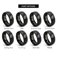 font options for inside engraving on black skull headphones rings
