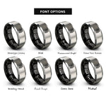 font options for inside engraving on black & grey skull helmet rings