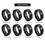 font options for inside engraving on black skull helmet rings