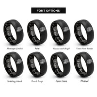 font options for inside engraving on black skull helmet rings