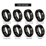 font options for inside engraving on black skull helmet rings