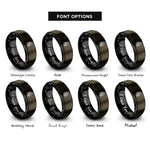 font options for inside engraving on gunmetal & black skull helmet rings