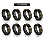 font options for inside engraving on gunmetal & black skull hourglass rings