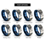 font options for inside engraving on blue & gray skull mask rings