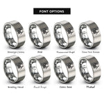font options for inside engraving on grey skull mask rings