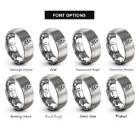 font options for inside engraving on grey skull mohawk crossbones rings