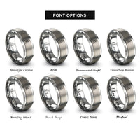 font options for inside engraving on grey skull mohawk crossbones rings