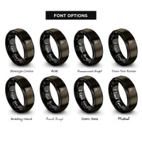 font options for inside engraving on gunmetal & black skull mohawk crossbones rings
