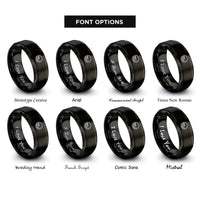 font options for inside engraving on black skull ouroboros rings