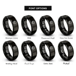 font options for inside engraving on black skull ouroboros rings