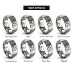 font options for inside engraving on silver skull ouroboros rings