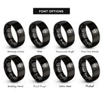 font options for inside engraving on black skull pentagram rings