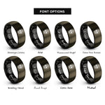 font options for inside engraving on gunmetal & black skull pentagram rings