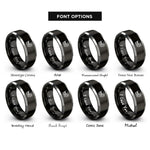 font options for inside engraving on black & grey skull peony rings