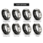 font options for inside engraving on black & gray skull peony rings