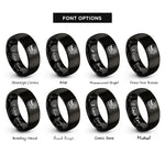 font options for inside engraving on black skull peony rings