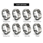 font options for inside engraving on grey skull peony rings