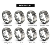 font options for inside engraving on grey skull peony rings
