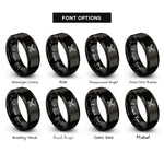 font options for inside engraving on black skull pistons rings