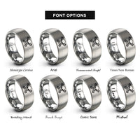font options for inside engraving on grey skull pistons rings