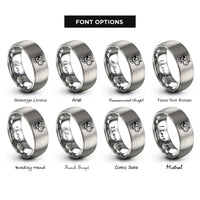 font options for inside engraving on grey skull pocket watch rings