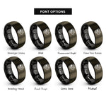 font options for inside engraving on gunmetal & black skull pocket watch rings