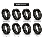 font options for inside engraving on black skull raven rings