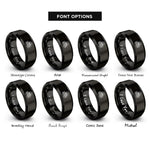 font options for inside engraving on black skull roses rings