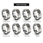 font options for inside engraving on grey skull roses rings