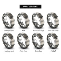 font options for inside engraving on grey skull roses rings