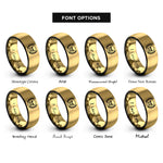 font options for inside engraving on black & gold skull royal laurel rings