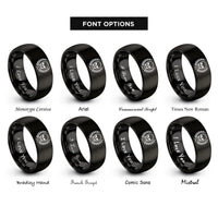 font options for inside engraving on black skull royal laurel rings