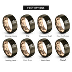 font options for inside engraving on gunmetal & rose gold skull scepter rings