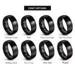 font options for inside engraving on black skull spatula rings