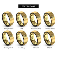 font options for inside engraving on black & gold skull spider rings