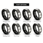 font options for inside engraving on black & gray skull spine rings